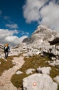 Hiker in Julian alps Royalty Free Stock Photo