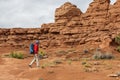 Hiker in Kodachrome Basin state park in Utah, USA Royalty Free Stock Photo