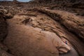 Hiker in the Little Wild Horse Canyon Bird's eye view Royalty Free Stock Photo