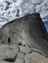 Yosemite National Park, California, USA- October 6, 2024: Hiker Approaches Half Dome Royalty Free Stock Photo