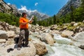 Hiker with map