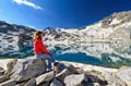 Hiker in Monticello Lake Royalty Free Stock Photo