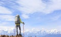 Hiker on mountain peak