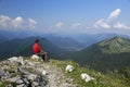 Hiker on mountain peak