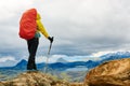 Hiker in the mountains, Iceland Royalty Free Stock Photo