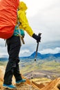 Hiker in the mountains, Iceland Royalty Free Stock Photo