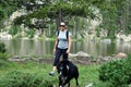 Hiker in the mountains Royalty Free Stock Photo