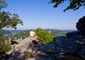Hiker overlook Harpers Ferry landscape Royalty Free Stock Photo