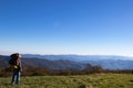 Hiker overlooking the appalachian mountains