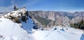 Hiker overlooking Yosemite Valley