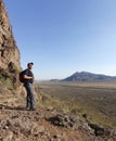 A Hiker in Picacho Peak State Park, Arizona Royalty Free Stock Photo