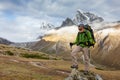 Hiker posing in Himalayas