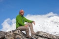 Hiker posing in Himalayas