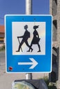 Hiker roadsign in the Pilis mountains, Hungary Royalty Free Stock Photo