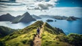 Hiker\'s Paradise: Captivating Mountain Trail With Breathtaking Ocean View