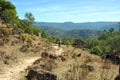 Hiker in the Sierra de Andujar Natural Park, Jaen province, Spain Royalty Free Stock Photo