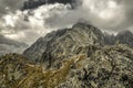 Hiker standing on the hill and looking on mountains