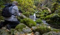 Hiker take photo on wonderful waterfalls