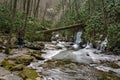 Hiker Taking a Photo of Frozen Stony Creek Royalty Free Stock Photo