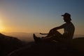 Hiker at the Top Royalty Free Stock Photo