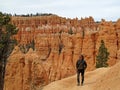 Hiker on a trail in Bryce Canyon National Park, Utah, United States