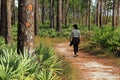 Hiker on Trail Royalty Free Stock Photo