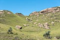 Hiker on the trail on Ploughmans Kop to the Mudslide Royalty Free Stock Photo