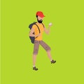 Hiker Traveller Vector Illustration