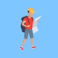 Hiker Traveller Vector Illustration