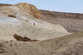 Hiker Trudging up a Steep Desert Trail in the Negev in Israel