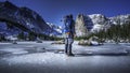 Hiker at Two Rivers Lake Royalty Free Stock Photo