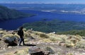 Hiker viewing Lake Te Anau