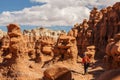 Hiker visit Goblin valley state park in Utah, USA Royalty Free Stock Photo