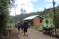 Hiker walking to Semeru mountains