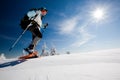 Hiker in winter mountains Royalty Free Stock Photo