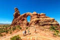 Hikers at Arches National Park in Utah, USA Royalty Free Stock Photo