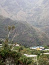 Hikers camp on the Inca Trail to Machu Picchu in Peru, South America. No people. Royalty Free Stock Photo