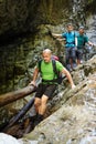 Hikers in a canyon Royalty Free Stock Photo