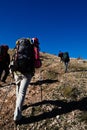 Hikers climbing the mountain