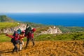 Hikers climbing the mountain