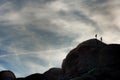 Hikers climbing on rock formations at Vasquez Rocks Natural Area Park