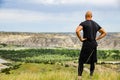 Hikers Enjoying the Badlands of North Dakota Royalty Free Stock Photo