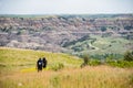 Hikers Enjoying the Badlands of North Dakota