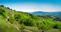 Hikers group trekking in Crimea