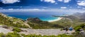 Hikers having lunch and enjoying the view from the summit of Mount Oberon at Wilsons Promontory