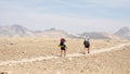 Hikers heading to Forester Pass Mountain Landscapes in the Sierra Nevada Range of California on the Pacific Crest Trail.