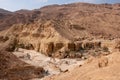 Desert landscape in wadi Zafit, Negev desert, Israel. Royalty Free Stock Photo