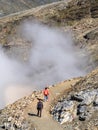 Gornergrat - hikers in swiss mountain landscape