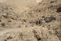 Hikers in the Judea Desert, Israel Royalty Free Stock Photo