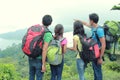 Hikers Looking The Map In Countryside Royalty Free Stock Photo